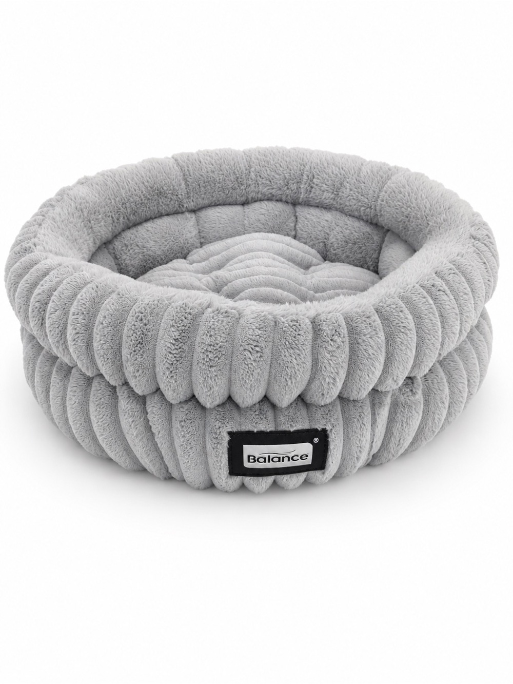 Balance Washable Round Plush Faux Fur Pet Bed Cat / Small Dog
